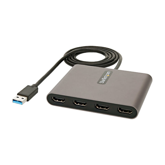 StarTech.com USB 3.0 to Quad HDMI Adapter, USB to 4x HDMI Monitor Converter for Hub