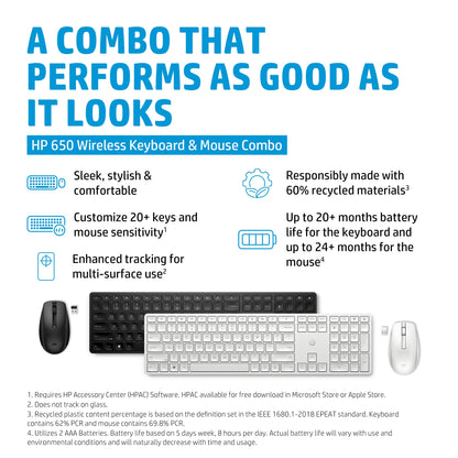 HP 650 Wireless Keyboard & Mouse Combo