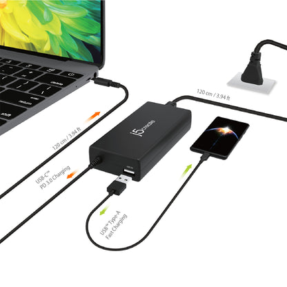 j5create JUP2290C-EN 100W PD USB-C® Super Charger - EU, Black, includes 1.2 m cable