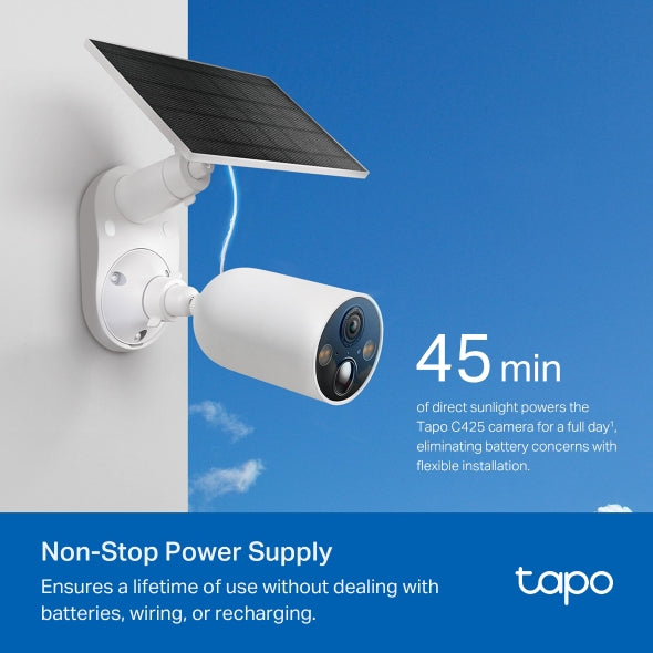 TP-LINK Tapo Solar-Powered Security Camera Kit 1 × C425, 1 × A201