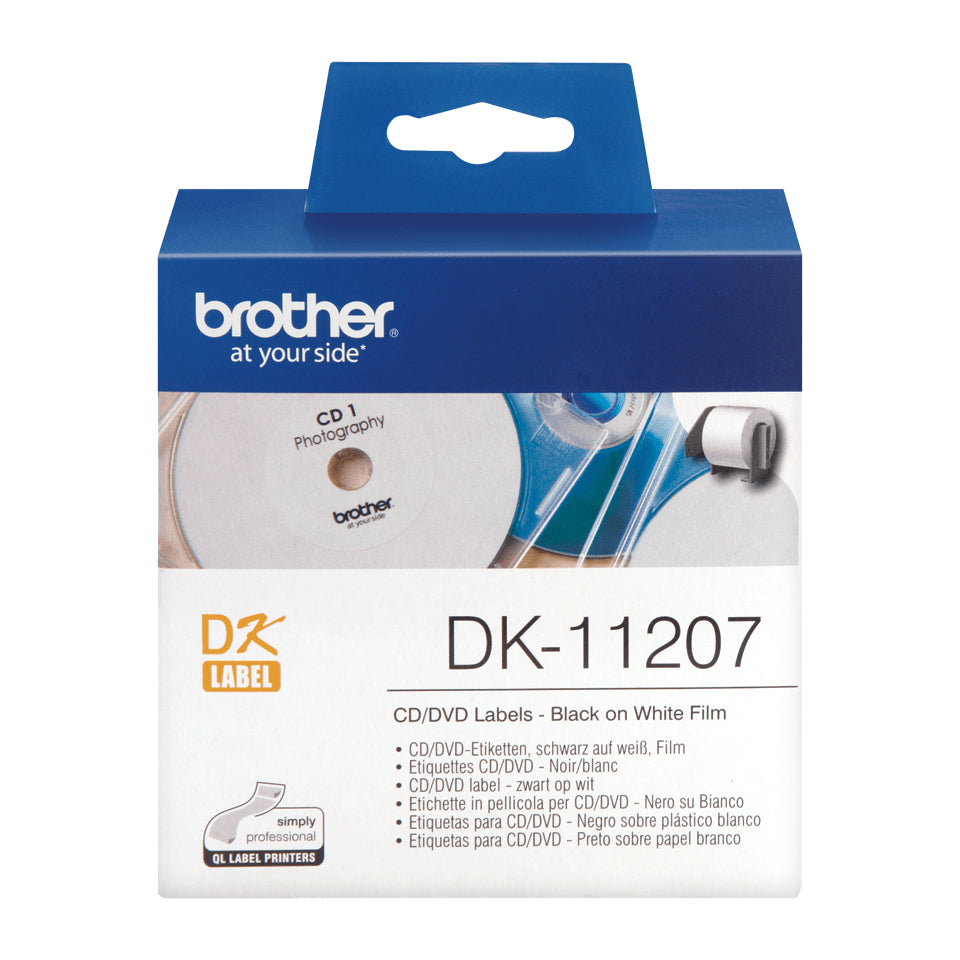 Brother DK-11207 DirectLabel Etikettes CD/DVD 58mm 100 for Brother P-Touch Labels