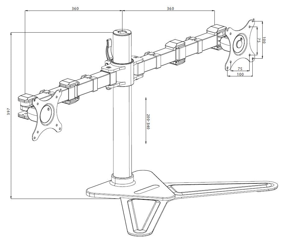 iiyama DS1002D-B1 monitor mount / stand 81.3 cm (32") Desk Black