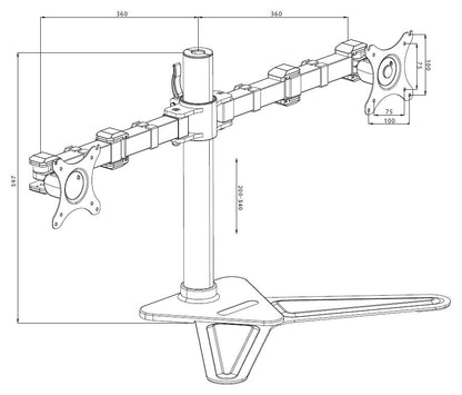 iiyama DS1002D-B1 monitor mount / stand 81.3 cm (32") Desk Black