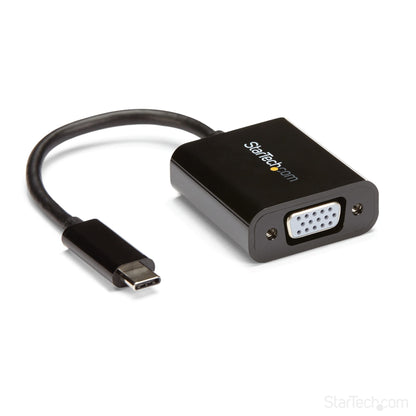 StarTech.com USB-C to VGA Adapter - Black - 1080p - Video Converter For Your MacBook Hub