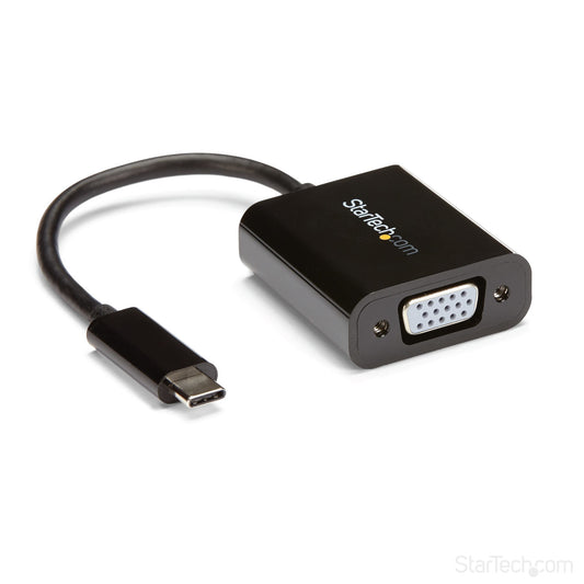 StarTech.com USB-C to VGA Adapter - Black - 1080p - Video Converter For Your MacBook Hub
