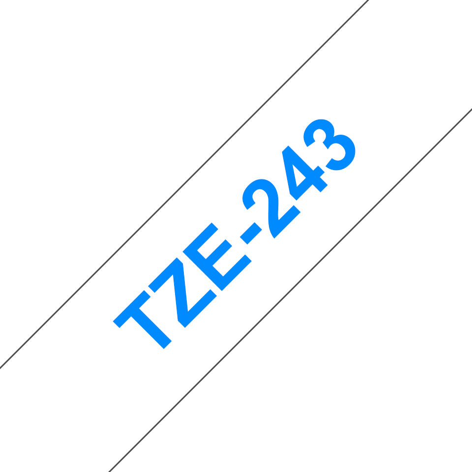 Brother TZE-243 DirectLabel blue on white 18mm x 8m for Brother P-Touch TZ Labels