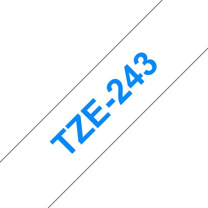 Brother TZE-243 DirectLabel blue on white 18mm x 8m for Brother P-Touch TZ Labels