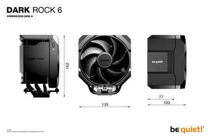 be quiet! Dark Rock 6 Chipset Air cooler 13.5 cm Black 1 pc(s) Cooling