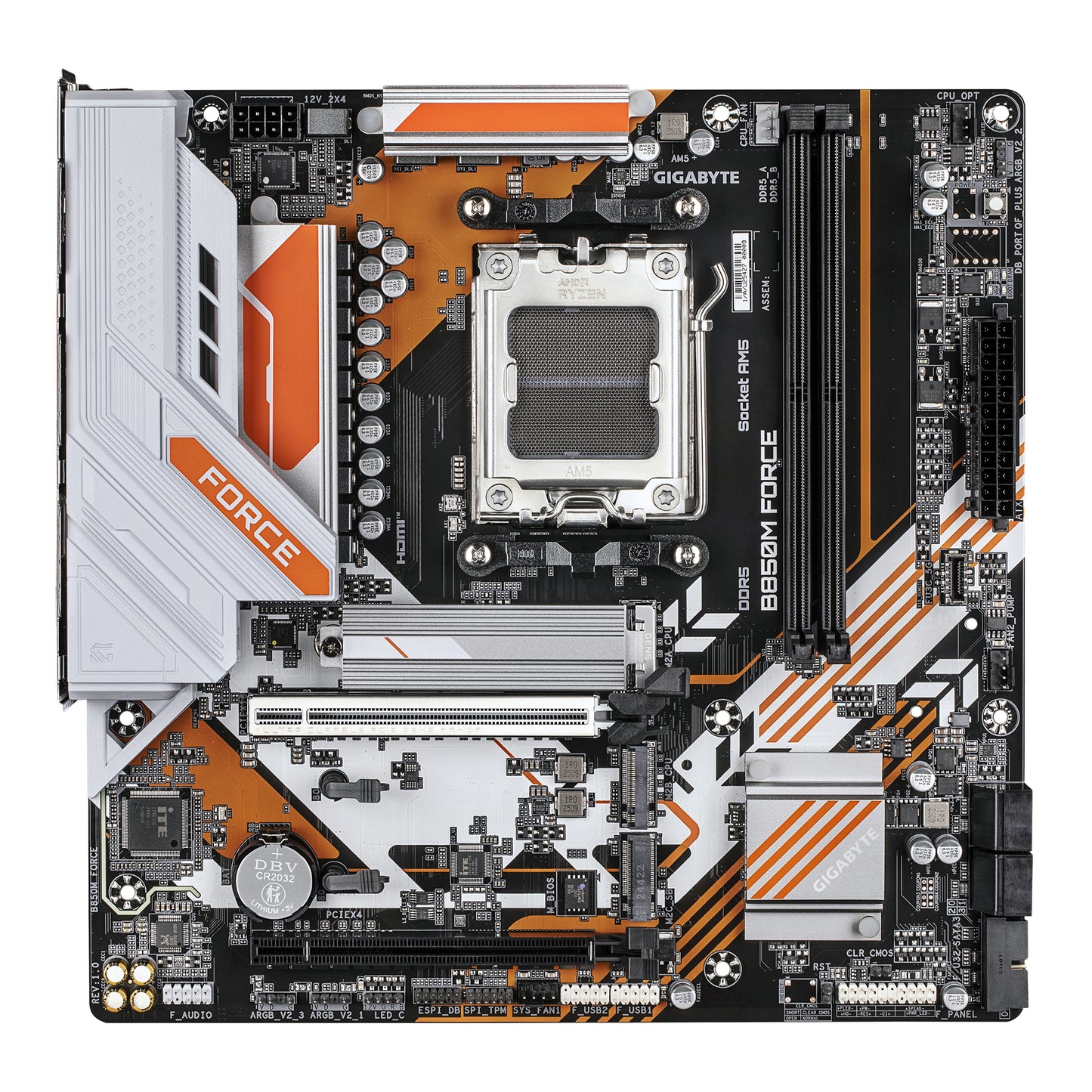 Gigabyte B850M FORCE Motherboard - AMD Ryzen 9000 Series CPUs, 8+2+2 Phases Digital