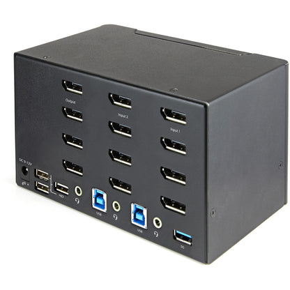 StarTech.com 2 Port Quad Monitor DisplayPort KVM Switch - 4K 60Hz UHD HDR - Desktop