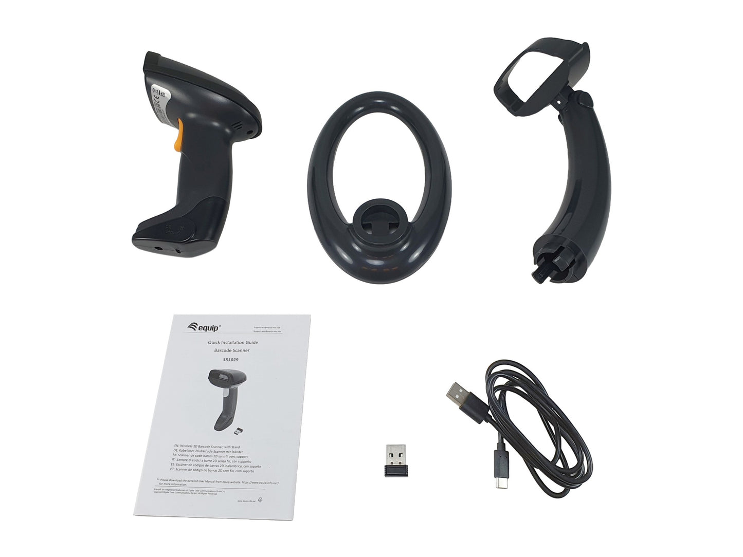 Equip Wireless 2D Dual Mode 2.4GHz + Bluetooth Barcode Scanner, with Stand