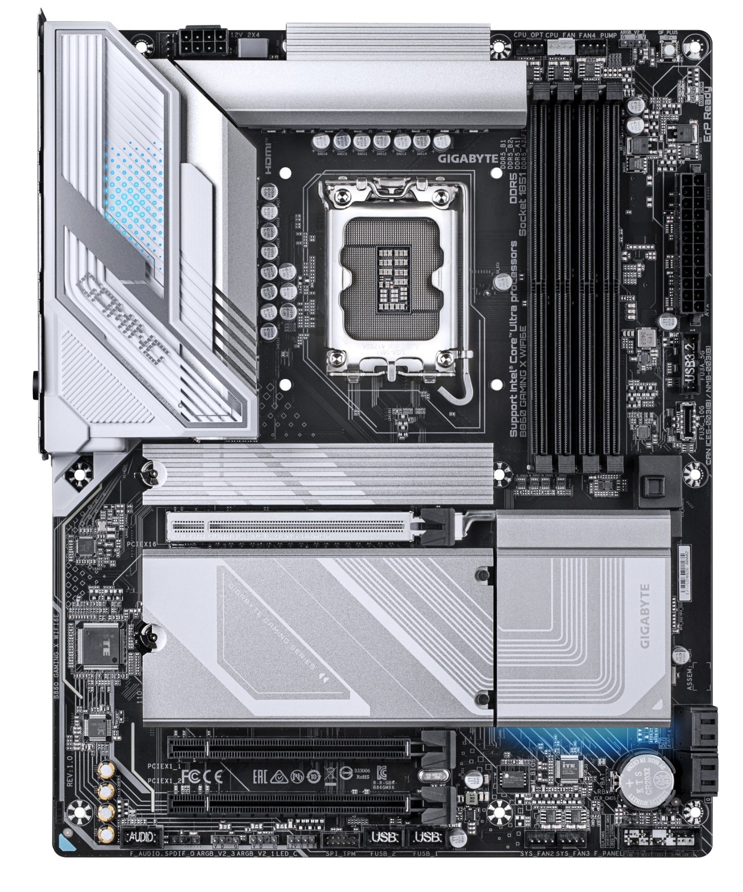 Gigabyte B860 GAMING X WIFI6E Motherboard - Intel Core Ultra Series CPUs, 12+1+2+1