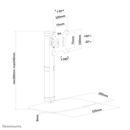 Neomounts FPMA-D890BLACK Monitor stand 10-30"