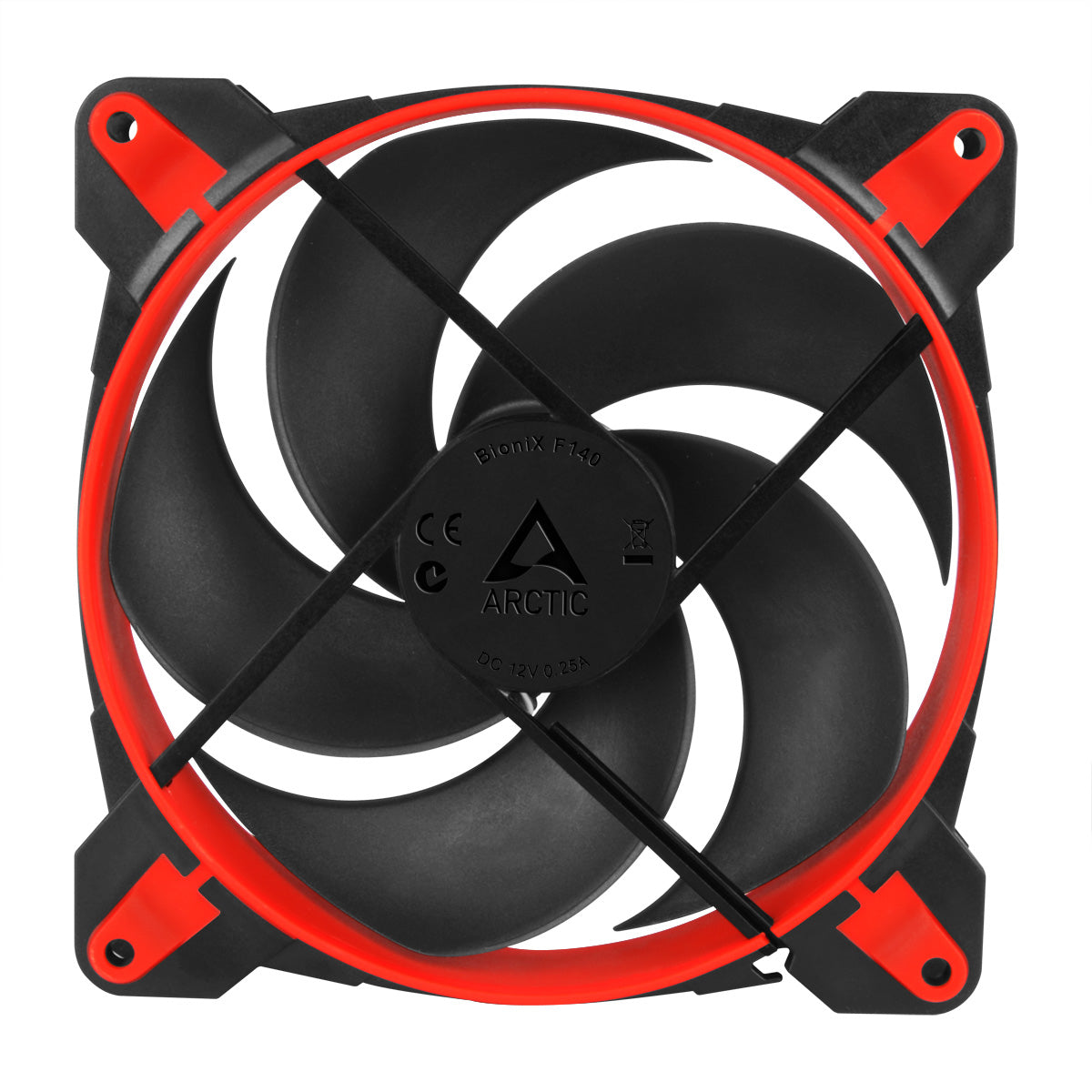 ARCTIC BioniX P140 (Red) – Pressure-optimised 140 mm Gaming Fan with PWM PST Cooling
