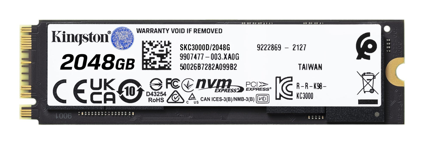 Kingston Technology SKC3000D/2048G 2TB M.2 NVMe PCIe Gen4 SSD