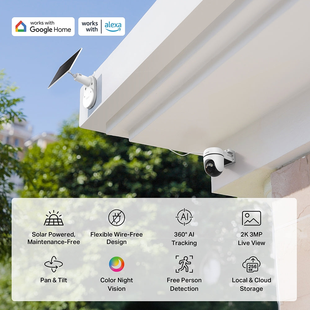 TP-LINK Tapo Solar-Powered Pan/Tilt Security Camera Kit
