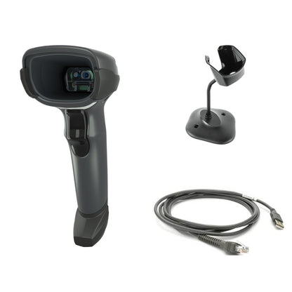 Zebra 1D/2D/OCR, 340 mA, IP52, Array Imager, Black, USB cable kit with Stand Barcode Scanner