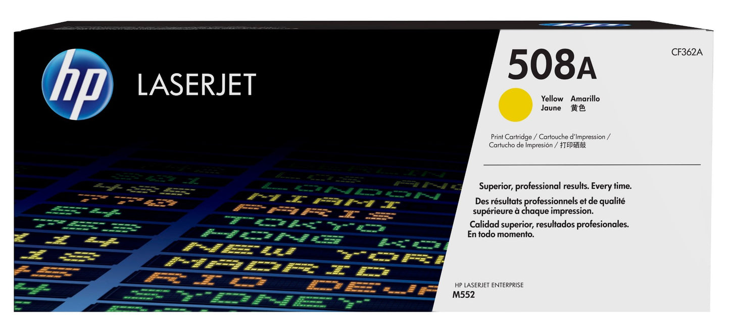 HP CF362A/508A Yellow Toner Cartridge (5K pages, HP CLJ M 552)