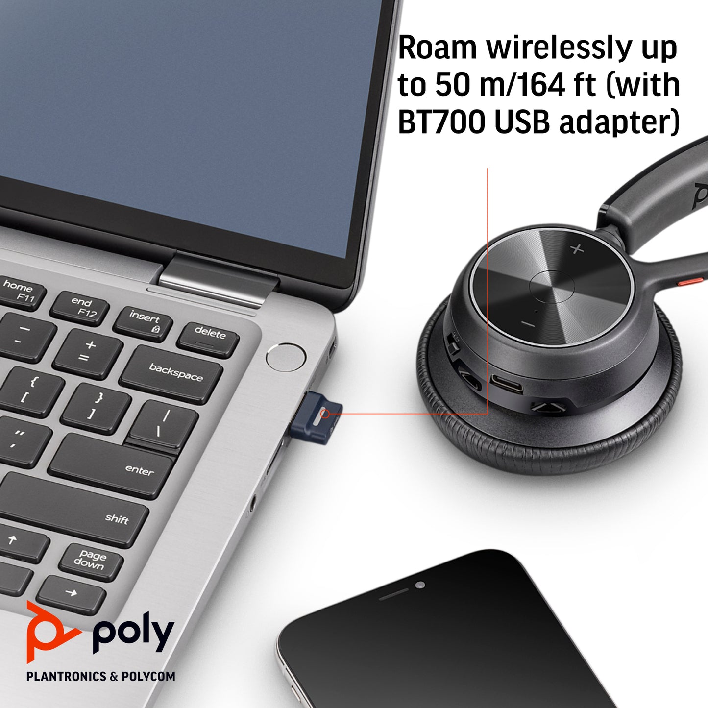 HP Poly Voyager 4320 USB-C Headset +BT700 dongle