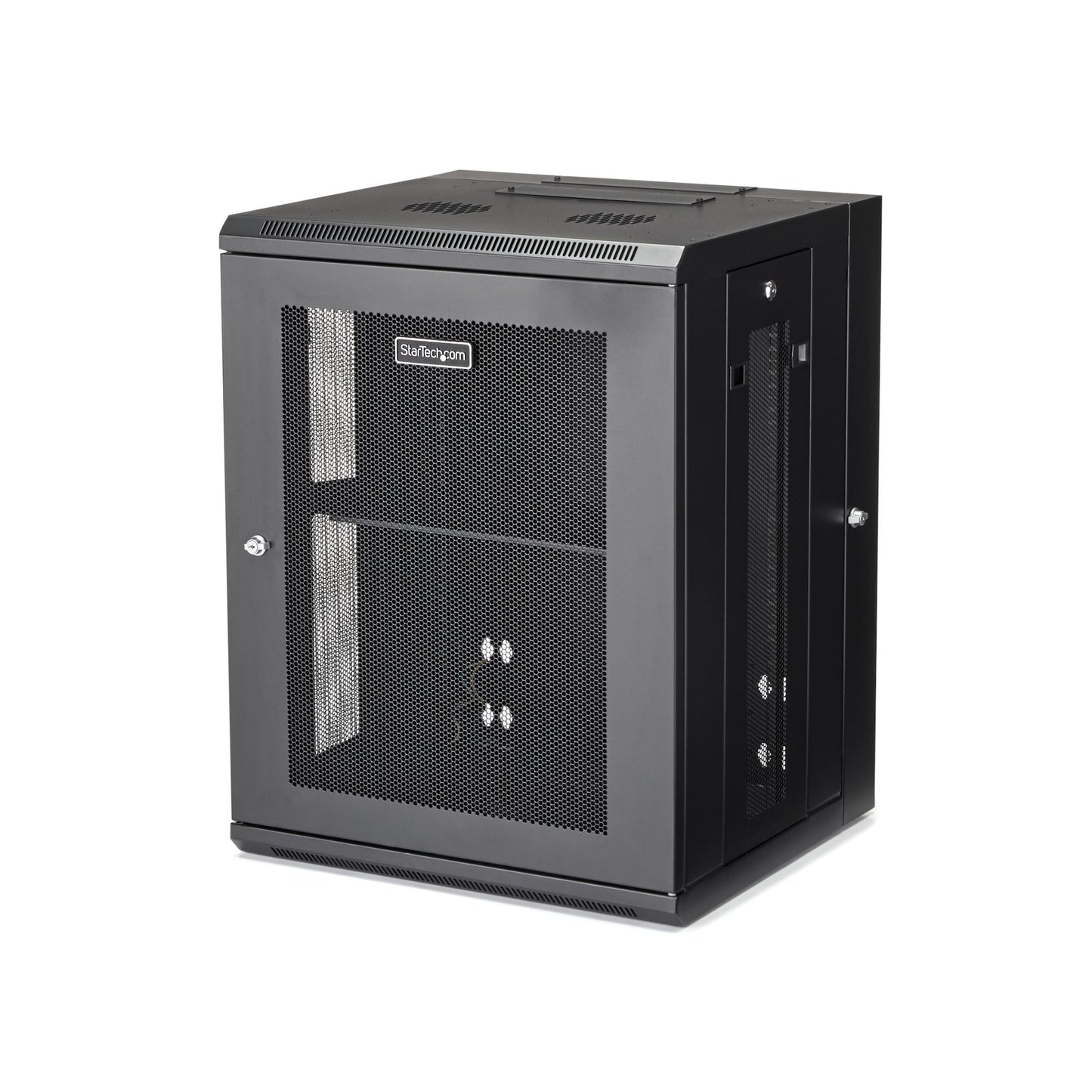StarTech.com 4-Post 15U Wall Mount Network Cabinet with 1U Shelf, 19" Hinged Rack