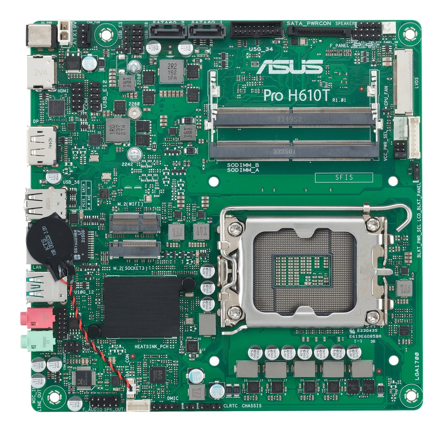ASUS PRO H610T-CSM Intel H610 LGA 1700 Thin Mini ITX Motherboard
