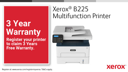 Xerox B225 A4 34ppm Wireless Duplex Copy/Print/Scan PS3 PCL5e/6 ADF 2 Trays 251 Printer