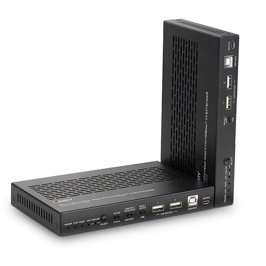 Lindy 100m Cat.6A HDMI 4K60, Audio, IR and RS-232 HDBaseT 3.0 KVM Extender KVM Switch