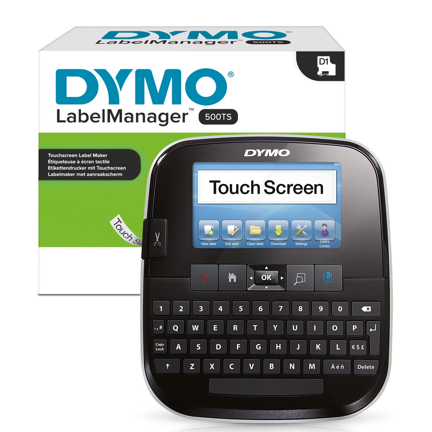 DYMO LabelManager Label Manager 500TS Touch Screen Handheld Label Maker | QWERTY Label Printer