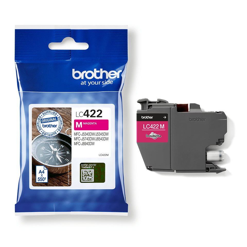 Brother LC-422M Magenta Ink Cartridge (550 pages, Brother MFC-J 5340)