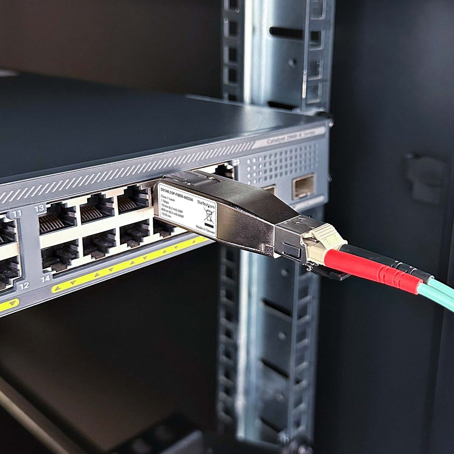 StarTech.com Gigabit Fiber to RJ45 Ethernet Media Converter Dongle, Optical Singlemode 10km/Multimode 800m, PoE Powered, Compact Design, Metal Housing, Micro Mini, TAA Networking