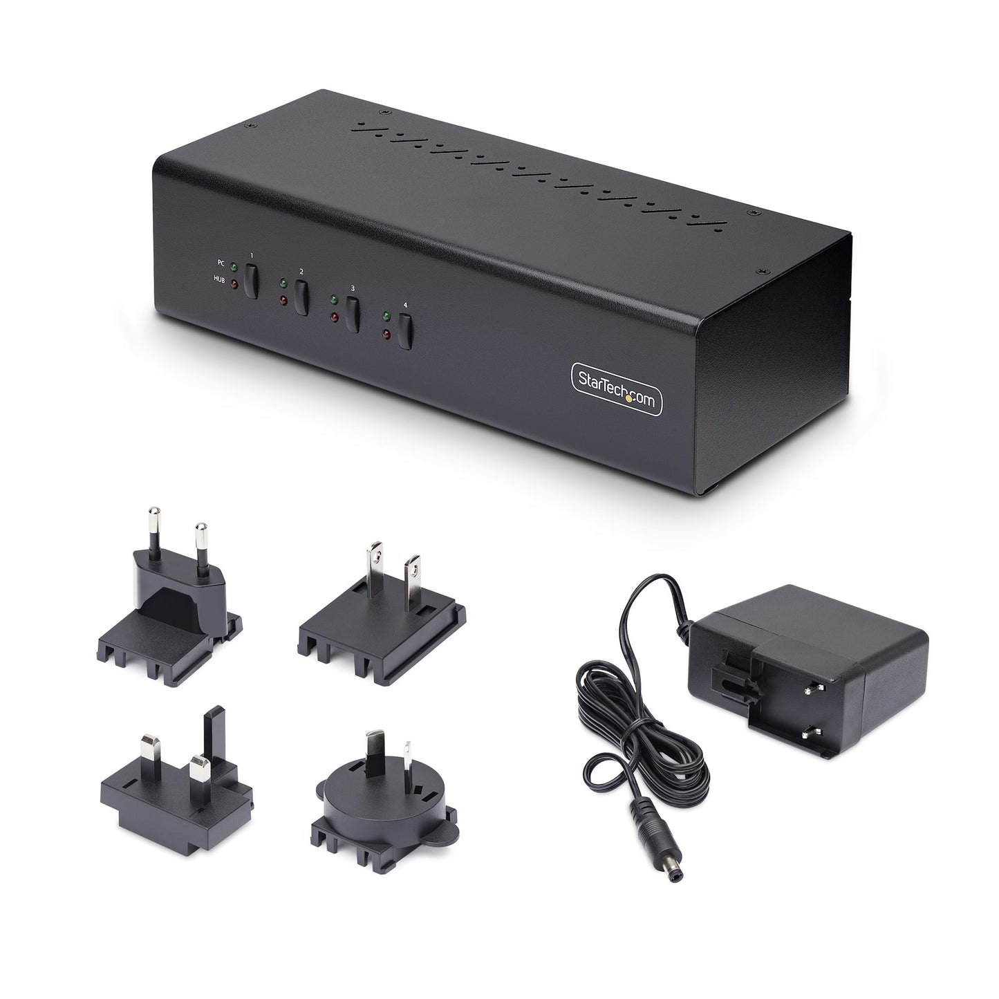 StarTech.com 4-Port Dual-Monitor DisplayPort KVM Switch, 4K 60Hz, 2x USB 5Gbps Hub