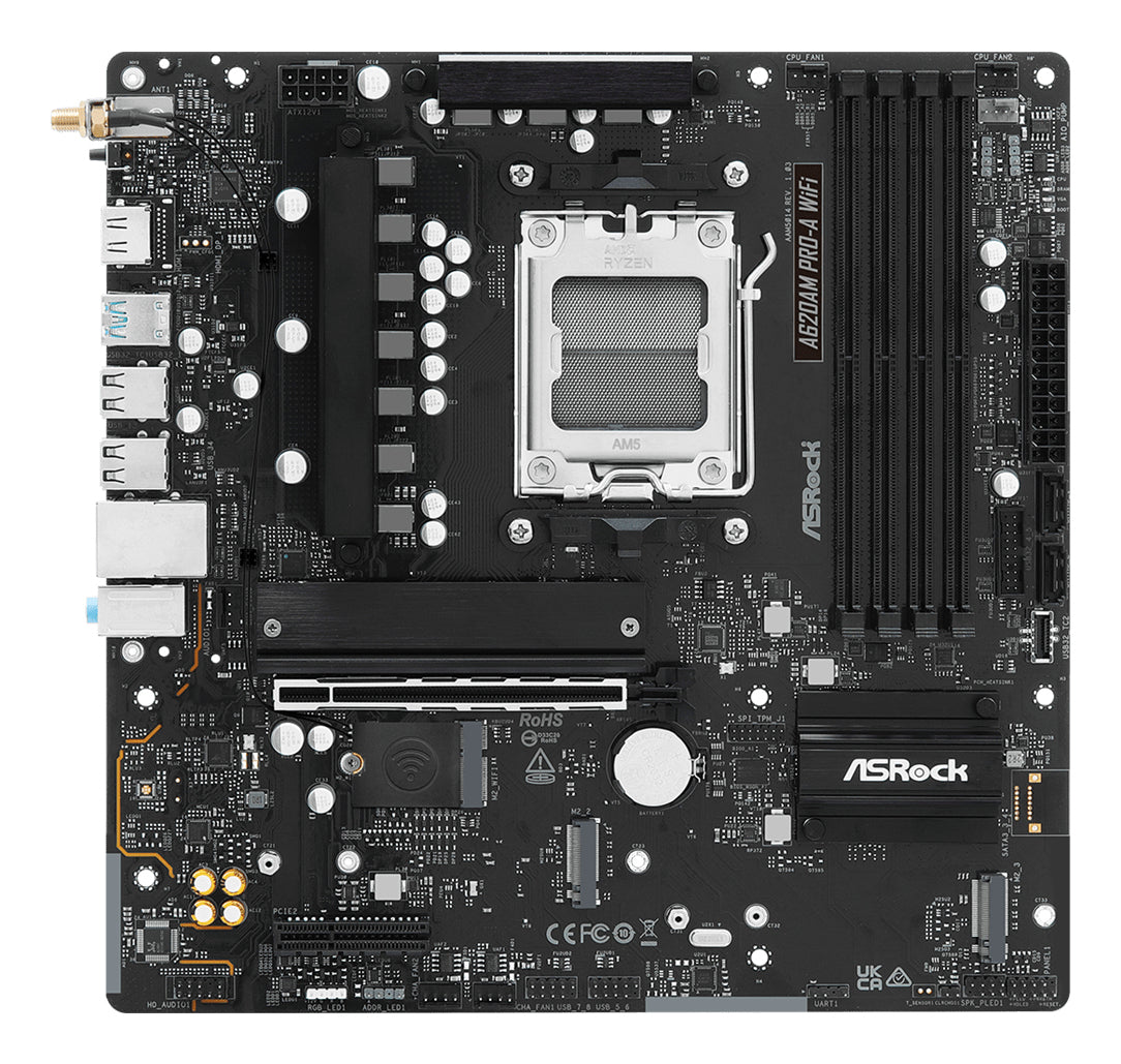 Asrock A620AM PRO-A WIFI AMD A620 Socket AM5 micro ATX Motherboard