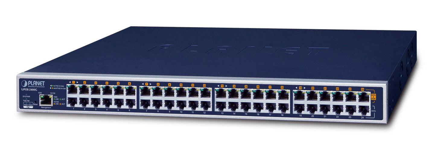 Planet UPOE-2400G network switch Gigabit Ethernet (10/100/1000) Power over Ethernet (PoE) Blue