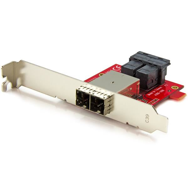 StarTech.com Mini-SAS Adapter - Dual SFF-8643 to SFF-8644 - with Full and Hub
