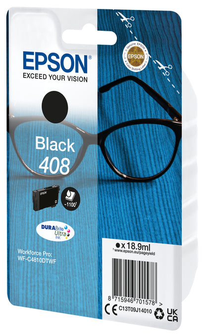 Epson C13T09J14010/408 Black Ink Cartridge (1.1K pages, Epson WF-C 4810)