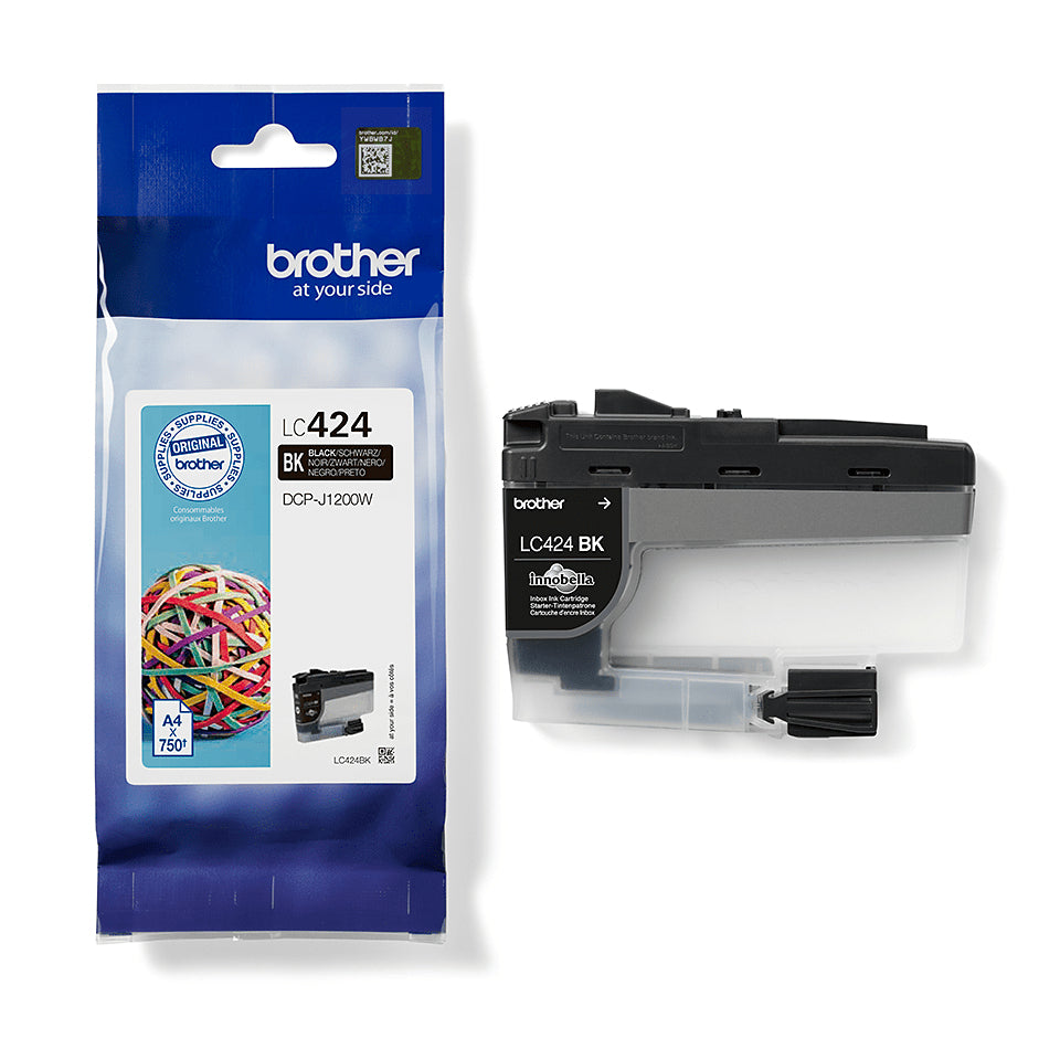 Brother LC-424BK Black Ink Cartridge (750 pages, Brother DCP-J 1200)