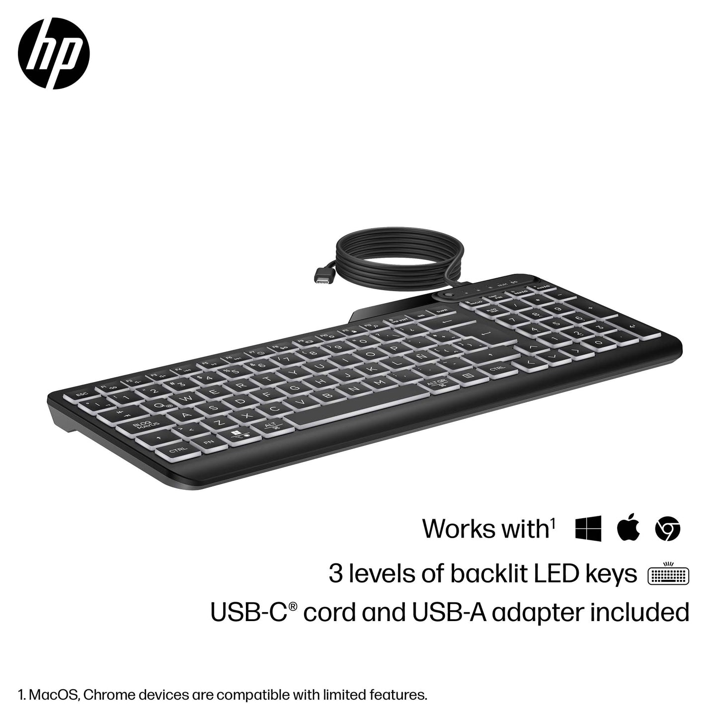 HP 405 Multi-Device Wired Keyboard