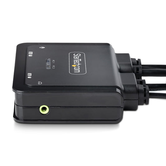 StarTech.com 2-Port Hybrid USB-C DisplayPort Cable KVM Switch, 4K 60Hz, Compact KVM