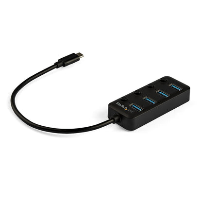 StarTech.com 4 Port Bus Powered USB C Hub with Individual On/Off Switches, USB 3.0