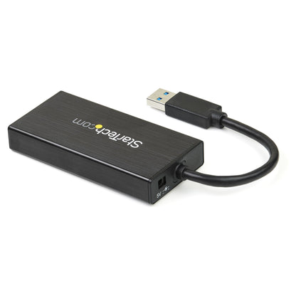 StarTech.com 3-Port Portable USB 3.0 Hub plus Gigabit Ethernet - 5Gbps - Aluminum Network Adapter