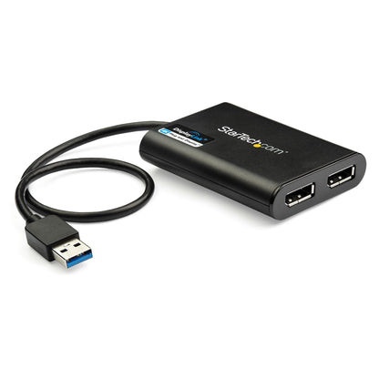 StarTech.com USB 3.0 to Dual DisplayPort Adapter, 4K 60Hz, DisplayLink Certified Hub