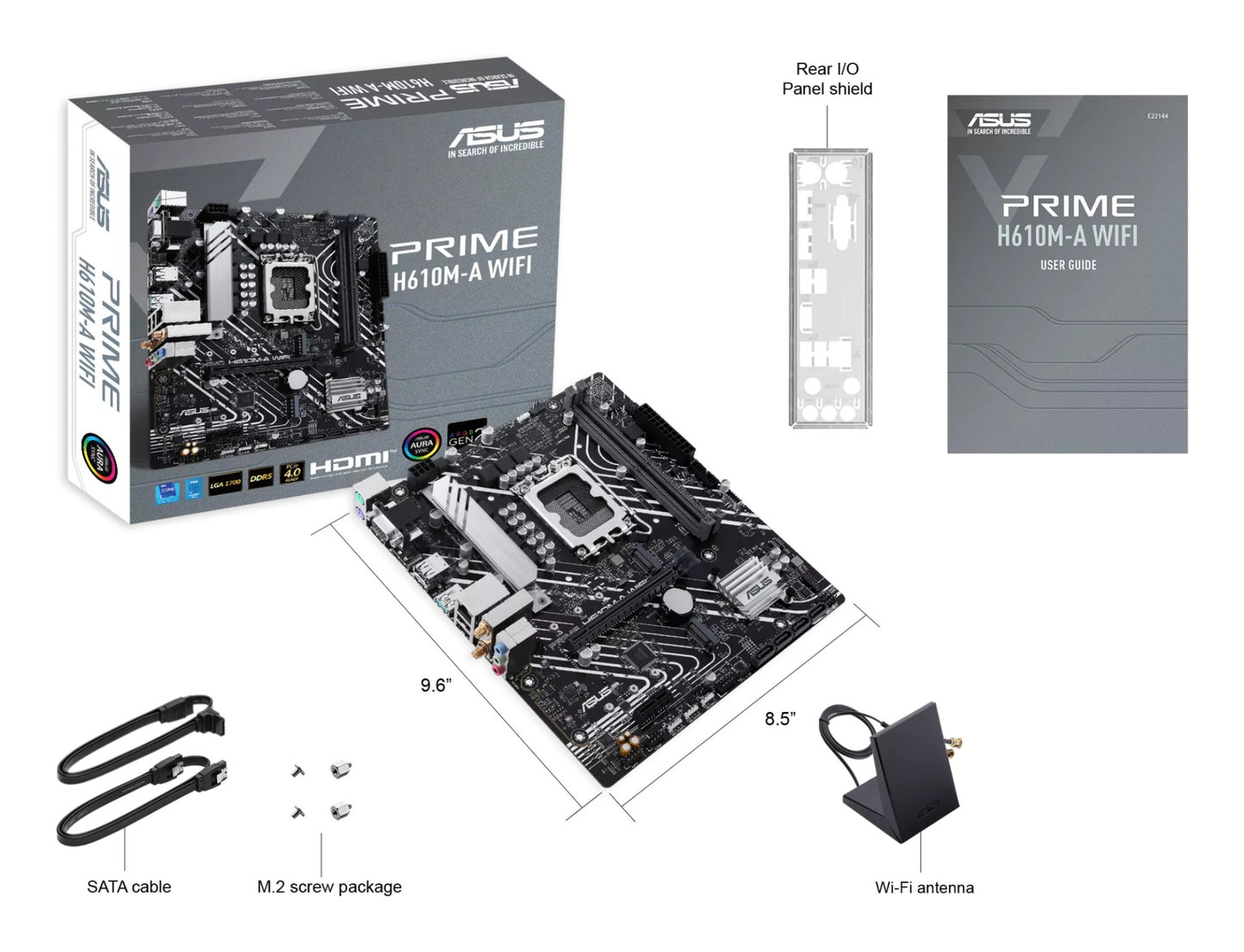 ASUS PRIME H610M-A WIFI Intel H610 LGA 1700 micro ATX Motherboard