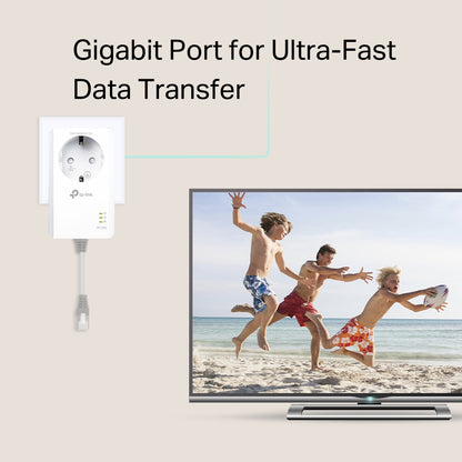 TP-LINK AV1000 Gigabit Passthrough Powerline Starter Kit Network Adapter