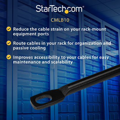 StarTech.com 10-Pack Horizontal Lacing Bar, Server Rack Cable Management, 19"
