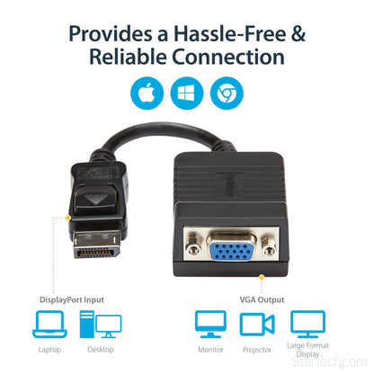 StarTech.com DisplayPort to VGA Adapter - Active DP to VGA Converter - 1080p Video Cable