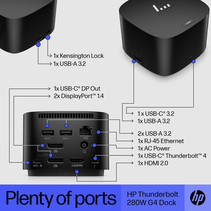 HP G4 w/Combo Cable Thunderbolt 4 Docking Station 280W