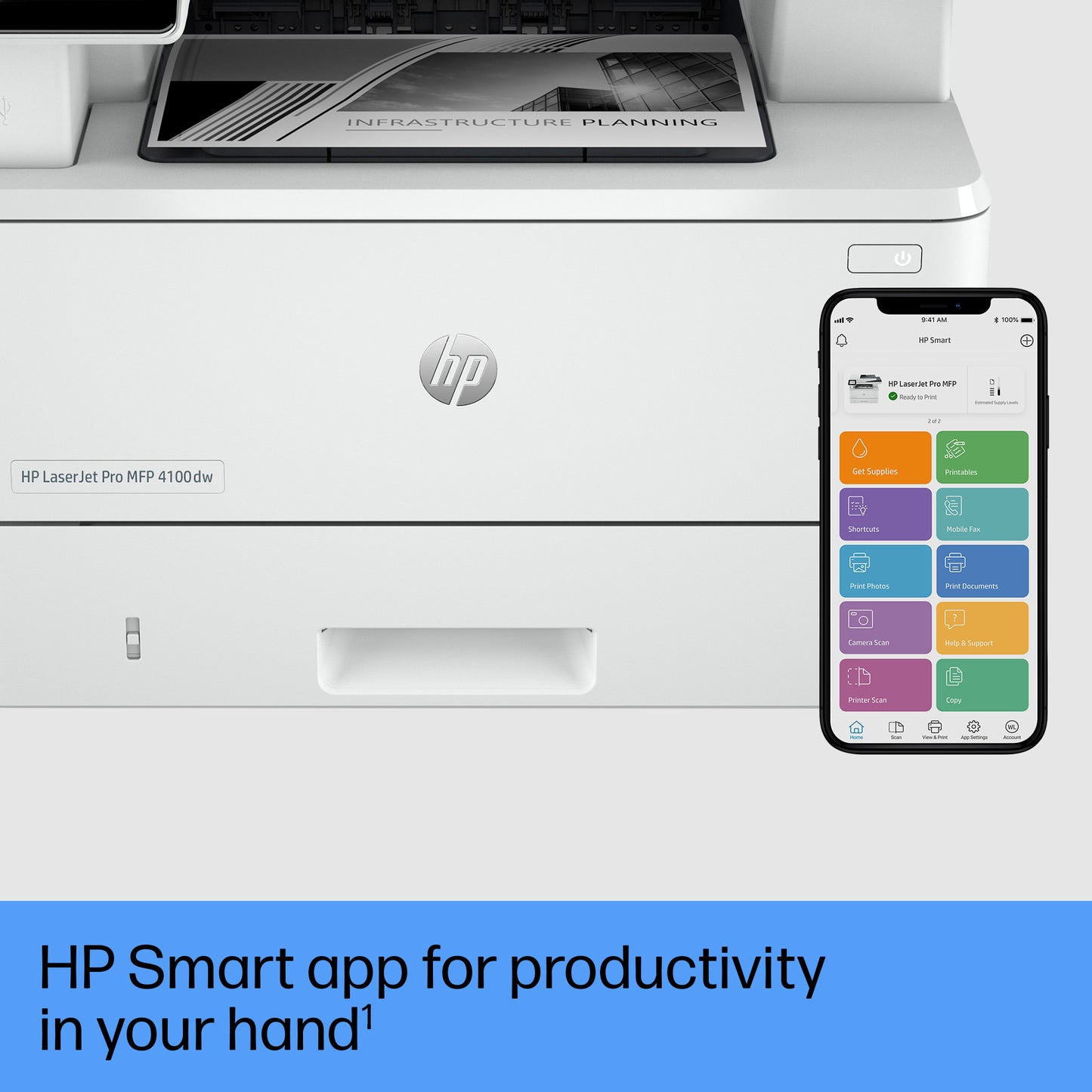 HP LaserJet Pro 4102dw Wireless Multifunction Black and white Printer, Copier