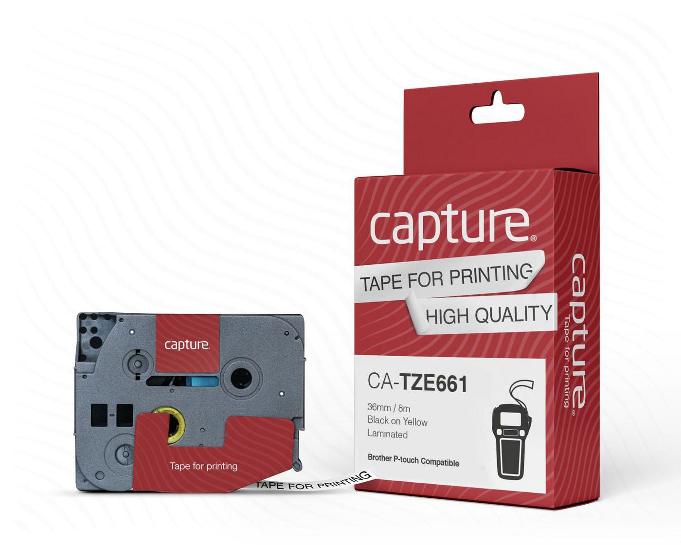 CAPTURE CA-TZE661 label-making tape Black on yellow Labels