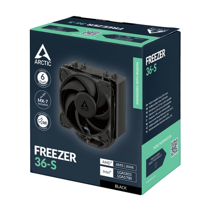 ARCTIC Freezer 36-S (Black) Multi Compatible Tower CPU Cooler Cooling