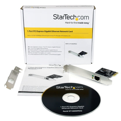 StarTech.com 1 Port PCI Express PCIe Gigabit Network Server Adapter NIC Card - Dual